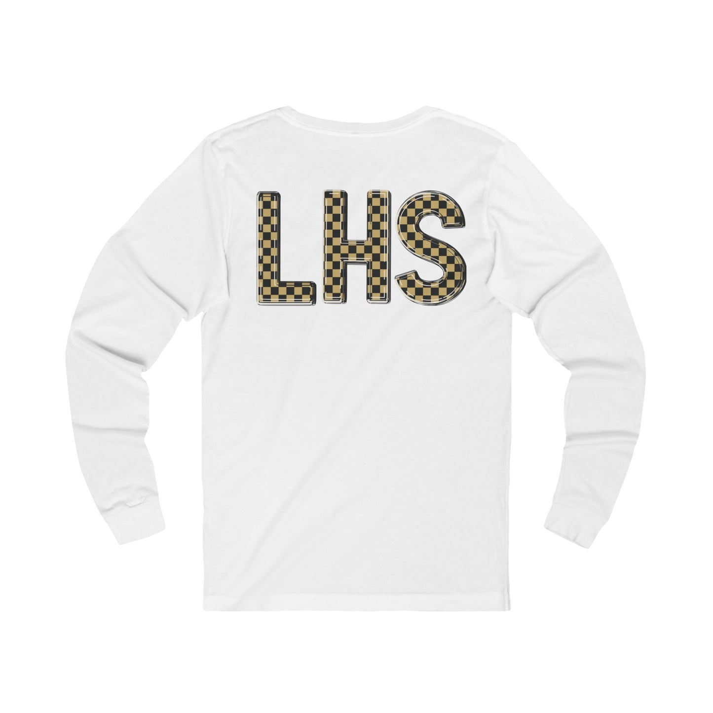Game Day Football Long Sleeve Tee – Checkerboard Helmet Design