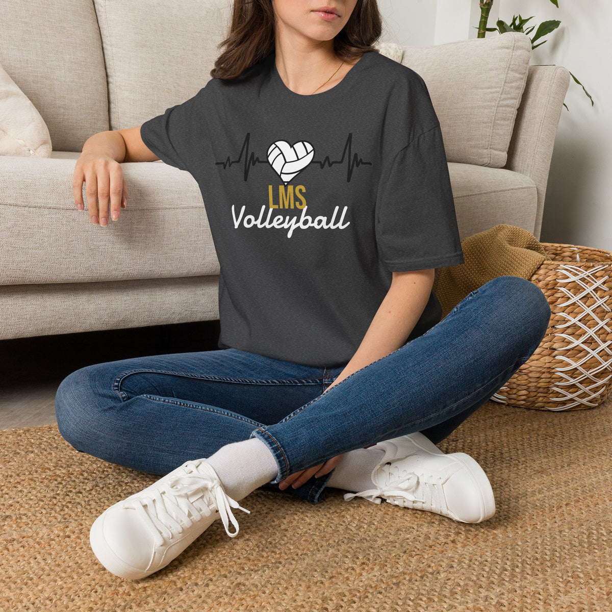 MON LMS Volleyball Heartbeat T-Shirt
