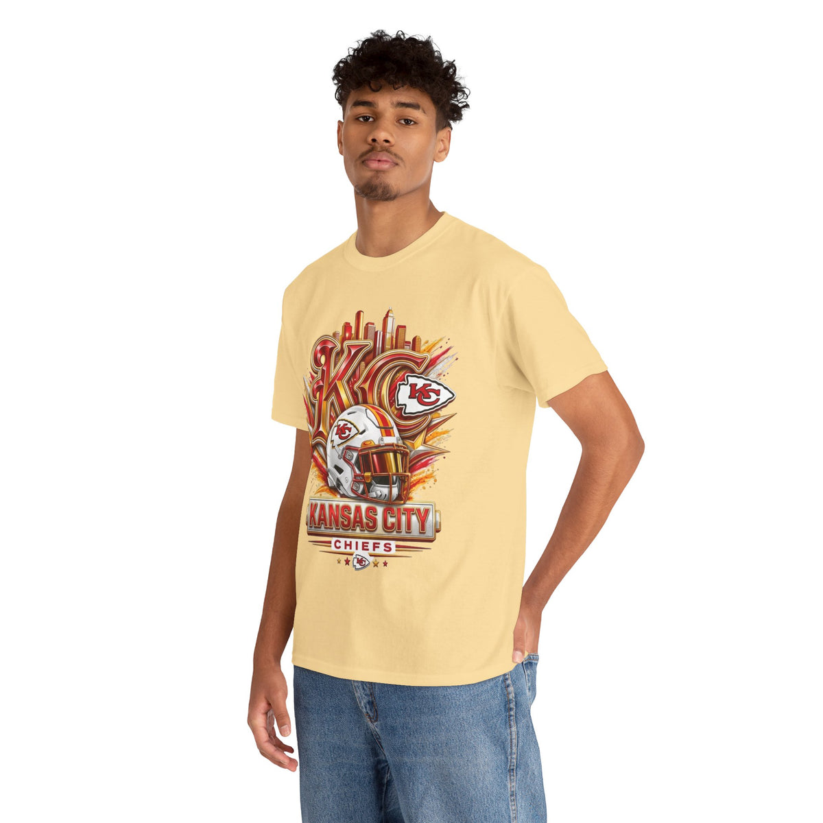 Kansas City Chiefs Football T-Shirt – KC Helmet Skyline Fan Tee