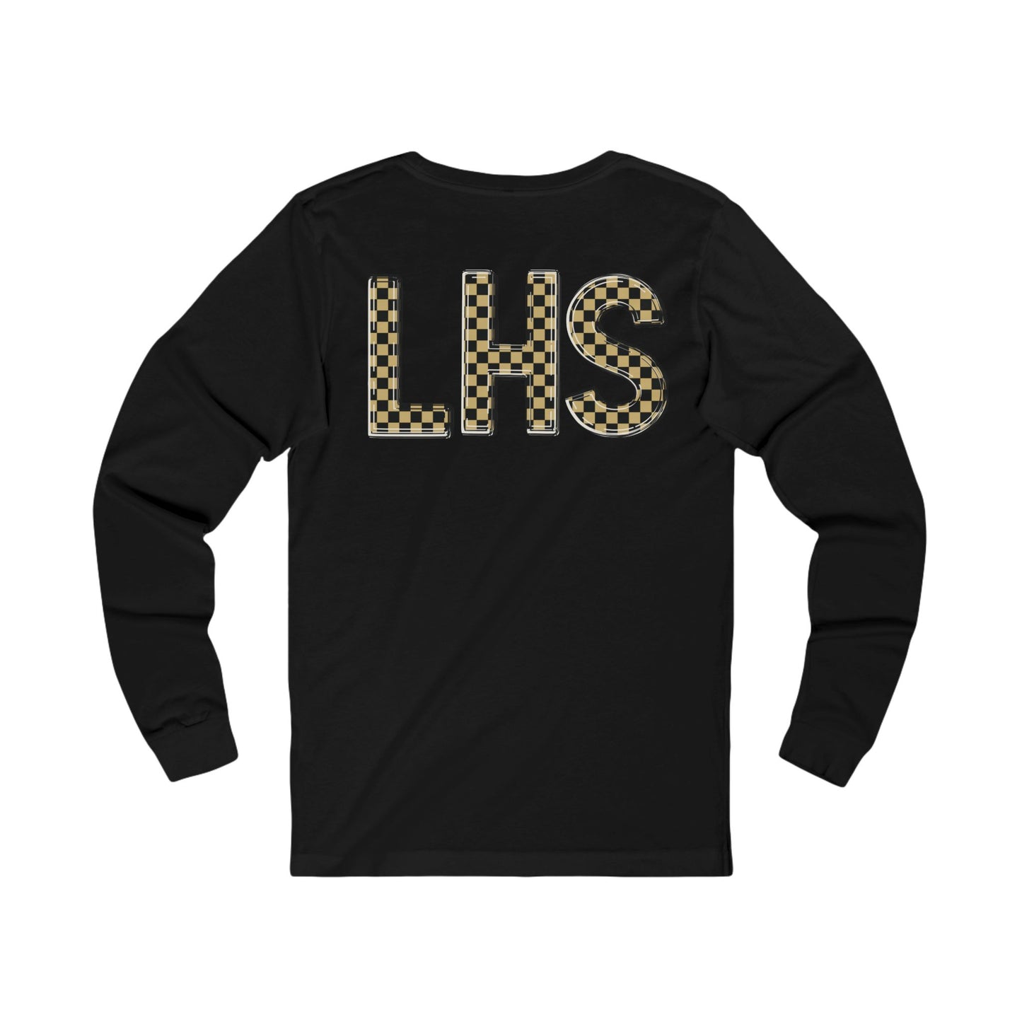 Game Day Football Long Sleeve Tee – Checkerboard Helmet Design