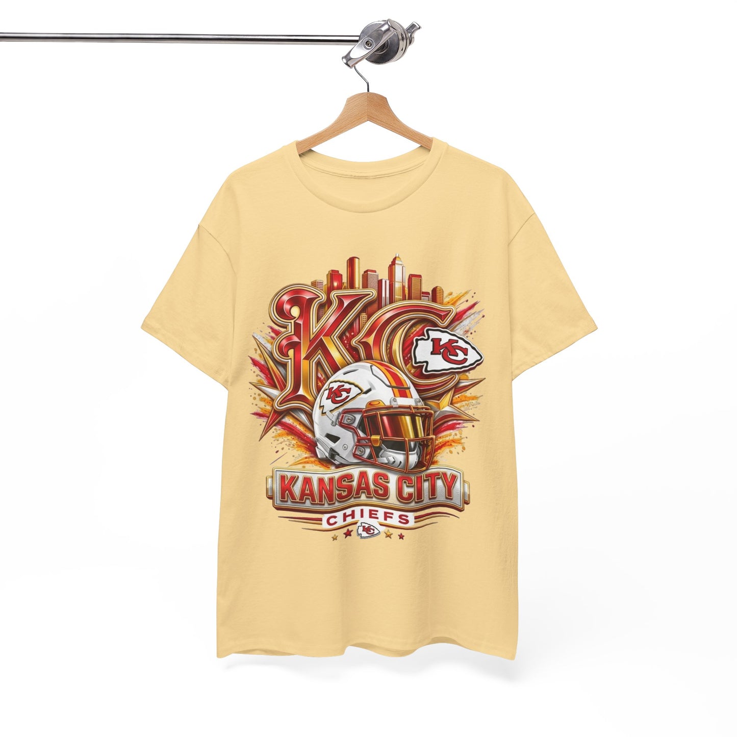Kansas City Chiefs Football T-Shirt – KC Helmet Skyline Fan Tee