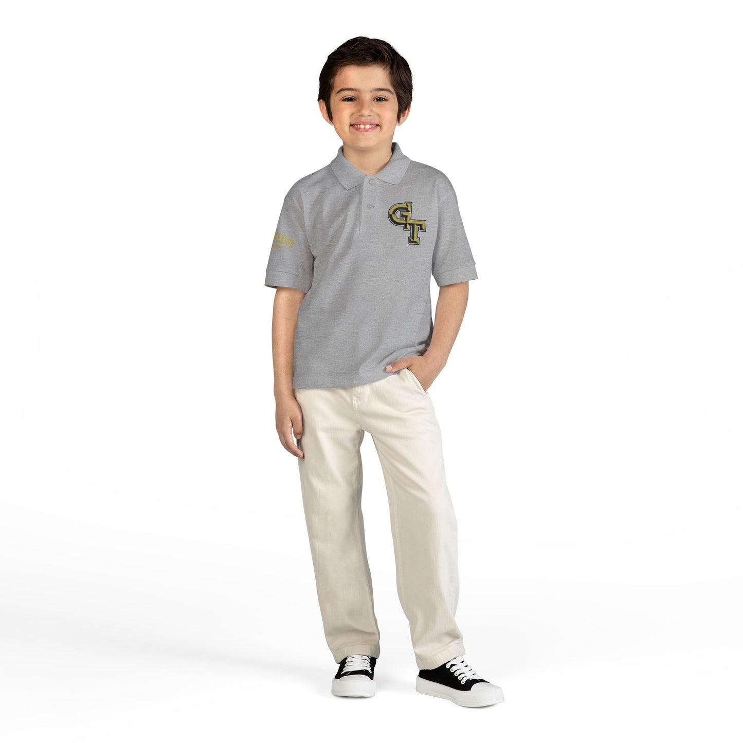 Youth Polo Shirt — Classic White DryBlend® Jersey