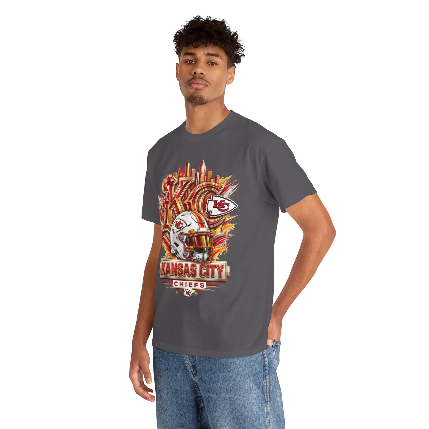 Kansas City Chiefs Football T-Shirt – KC Helmet Skyline Fan Tee