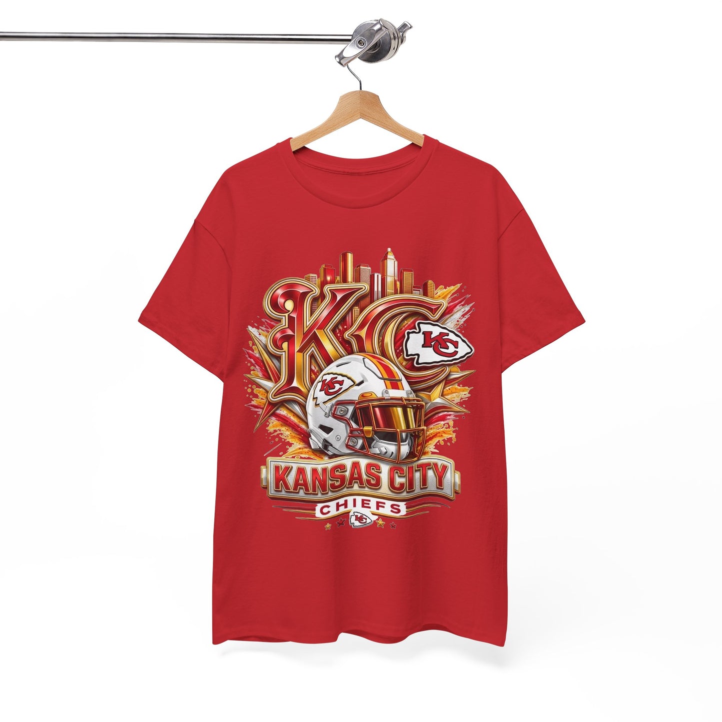 Kansas City Chiefs Football T-Shirt – KC Helmet Skyline Fan Tee