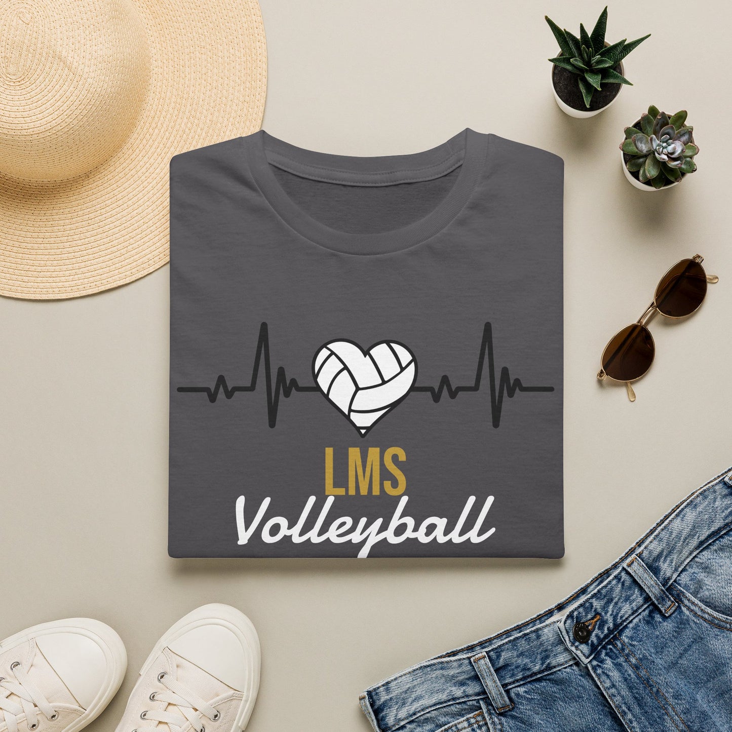 MON LMS Volleyball Heartbeat T-Shirt