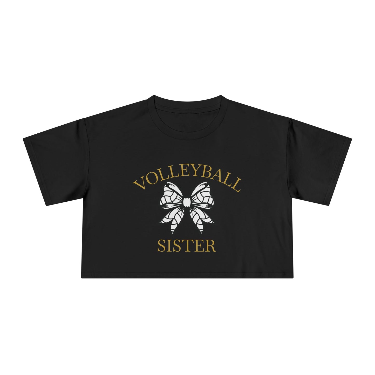 Volleyball Sister Crop Tee – Butterfly Volleyball Graphic