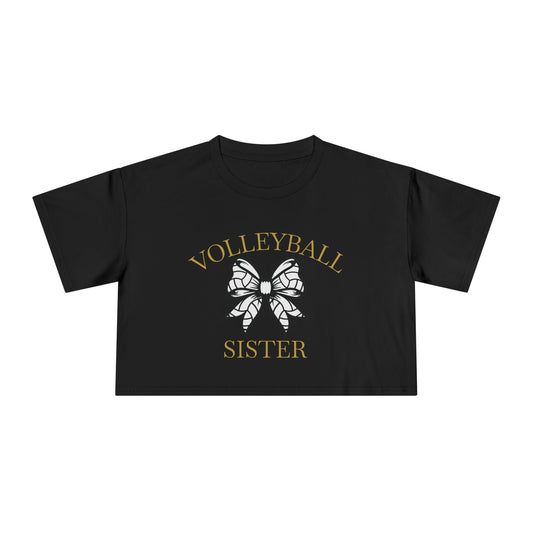 Volleyball Sister Crop Tee – Butterfly Volleyball Graphic