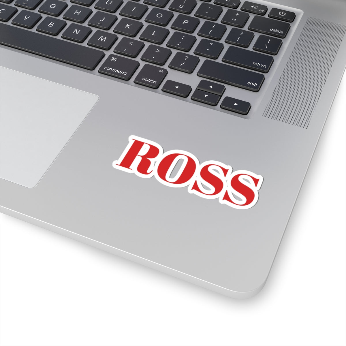 ROSS Red Lettering Kiss-Cut Sticker — Name Decal for Laptops, Water Bottles & Personal Gear