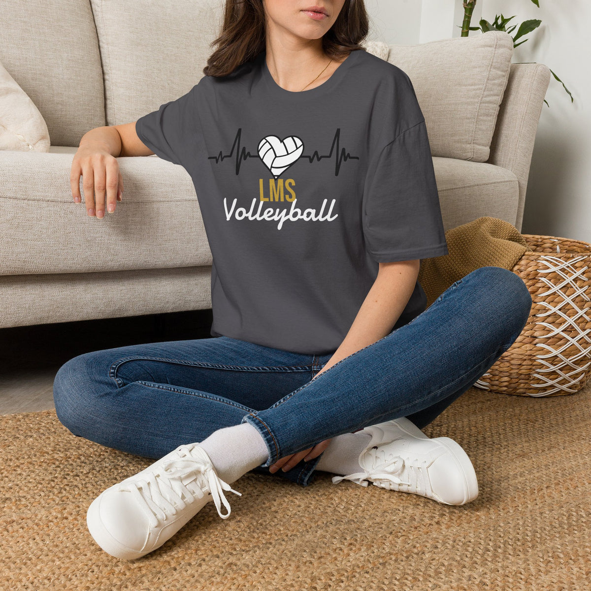 MON LMS Volleyball Heartbeat T-Shirt
