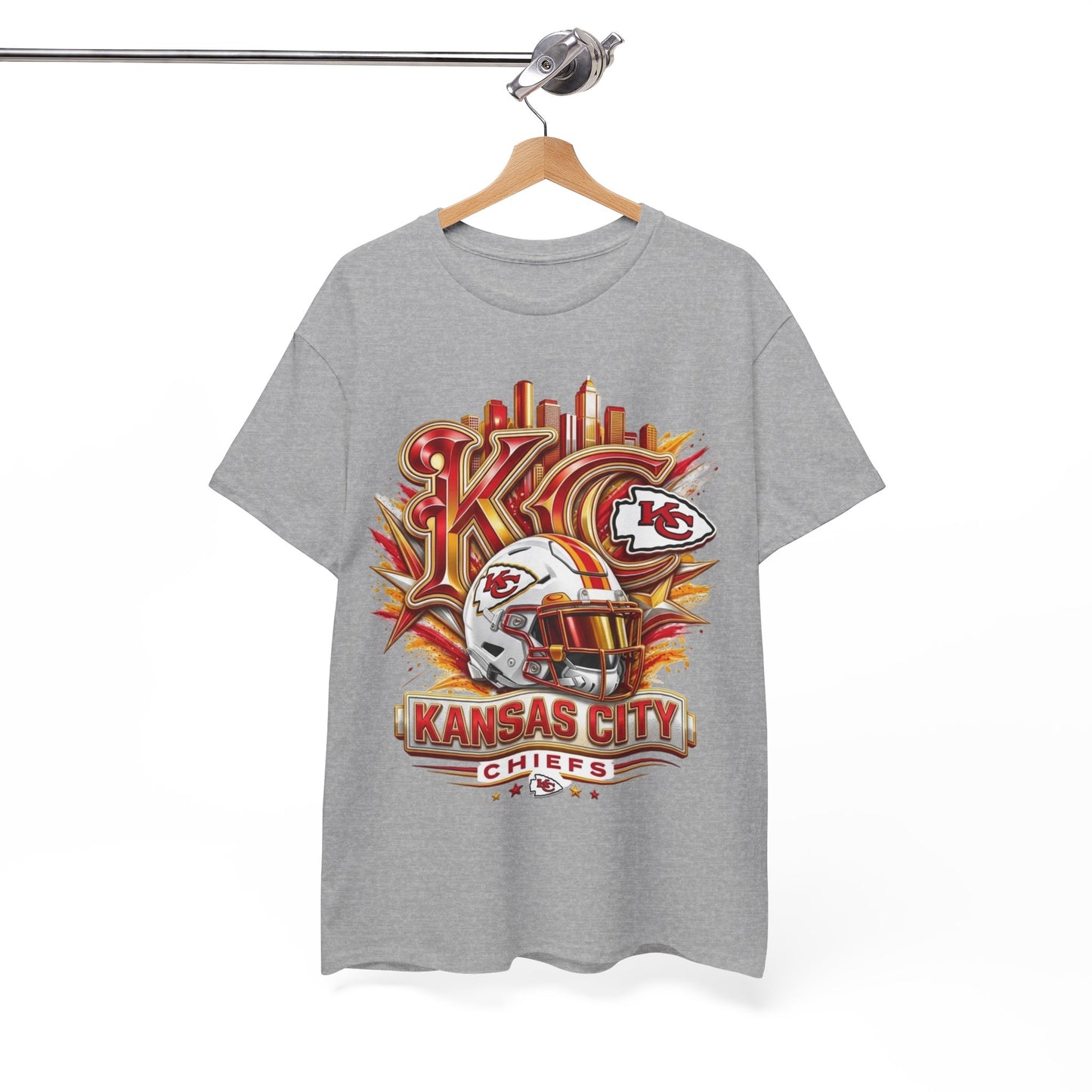 Kansas City Chiefs Football T-Shirt – KC Helmet Skyline Fan Tee