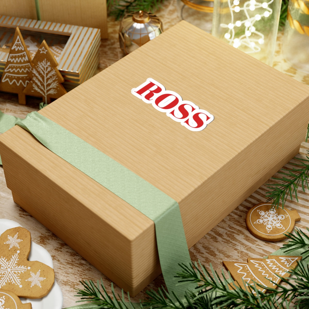 ROSS Red Lettering Kiss-Cut Sticker — Name Decal for Laptops, Water Bottles & Personal Gear