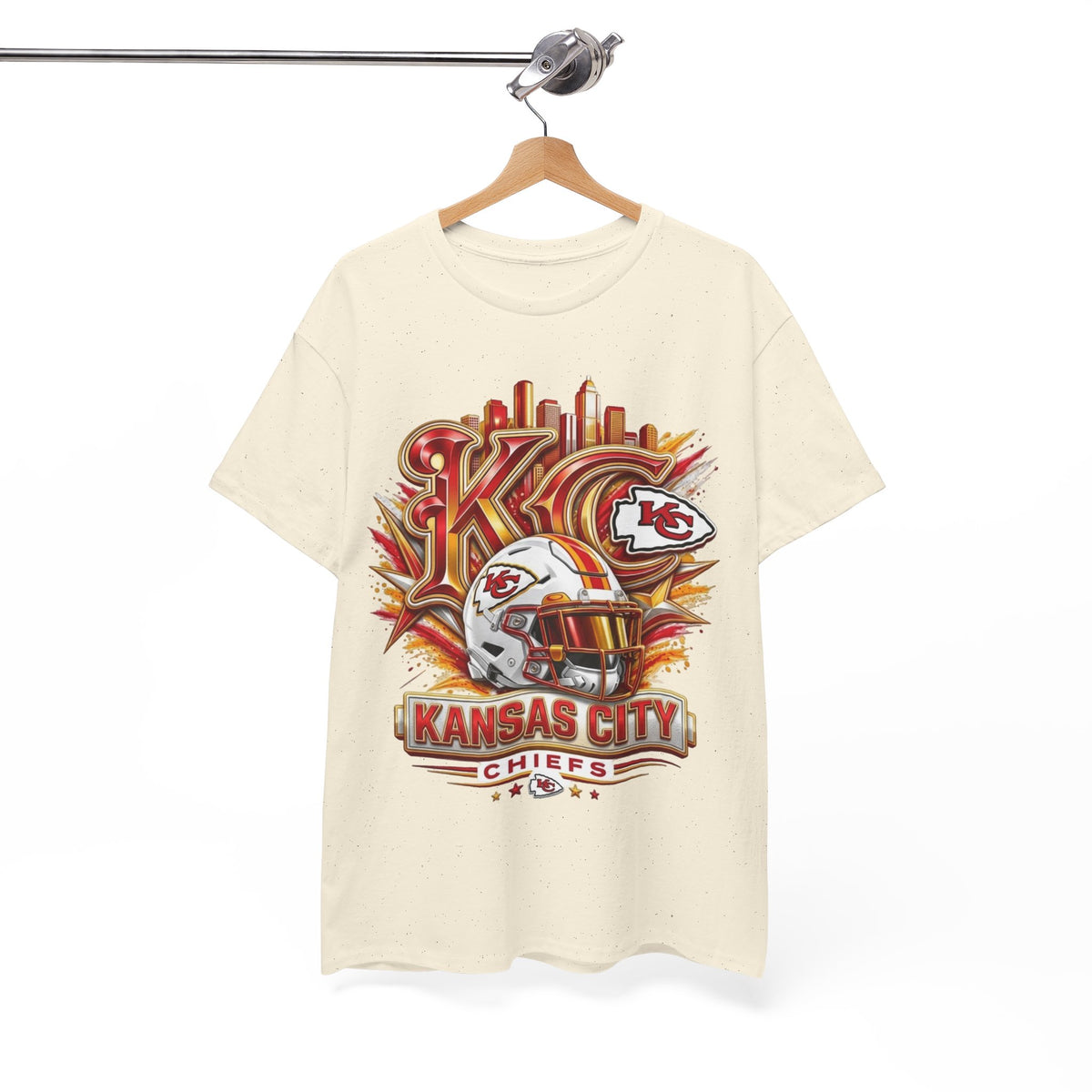 Kansas City Chiefs Football T-Shirt – KC Helmet Skyline Fan Tee