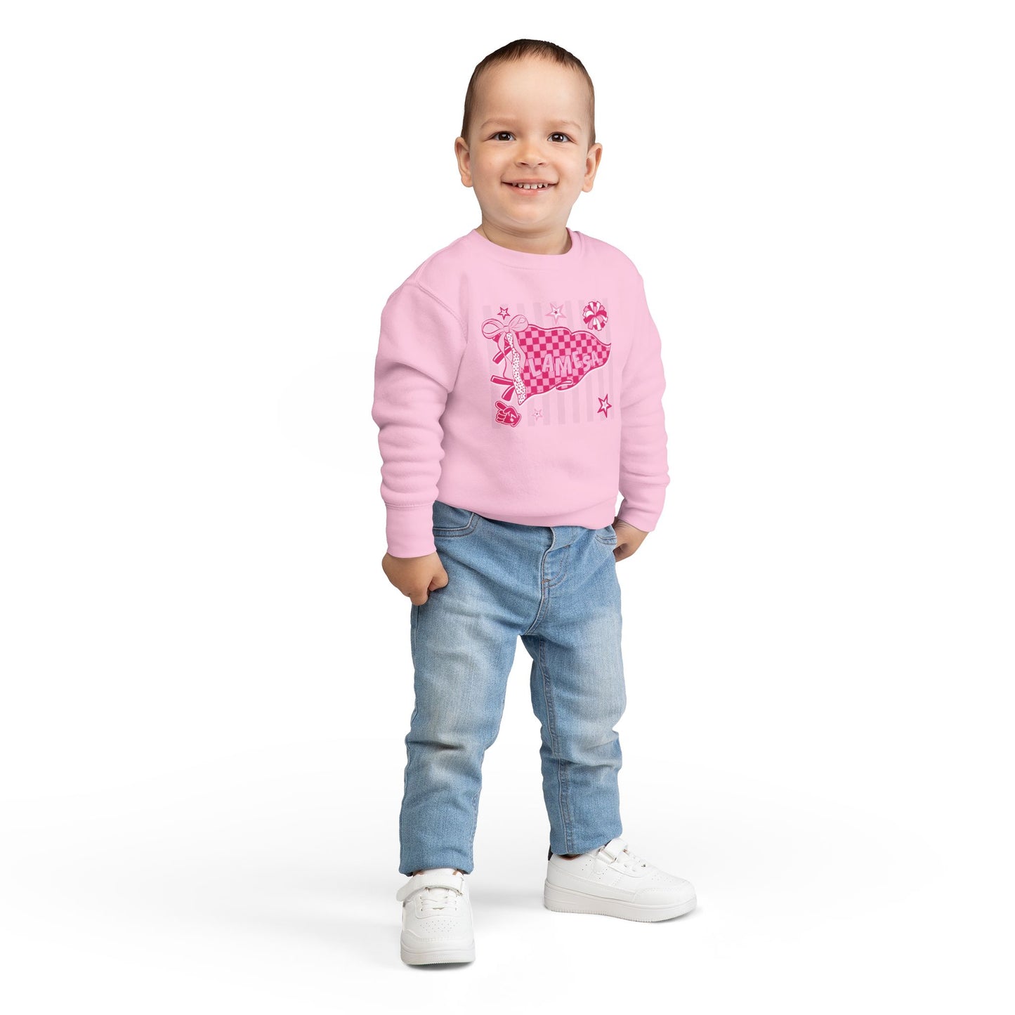 Toddler Sweatshirt — Pink Kawaii Candy Heart Design