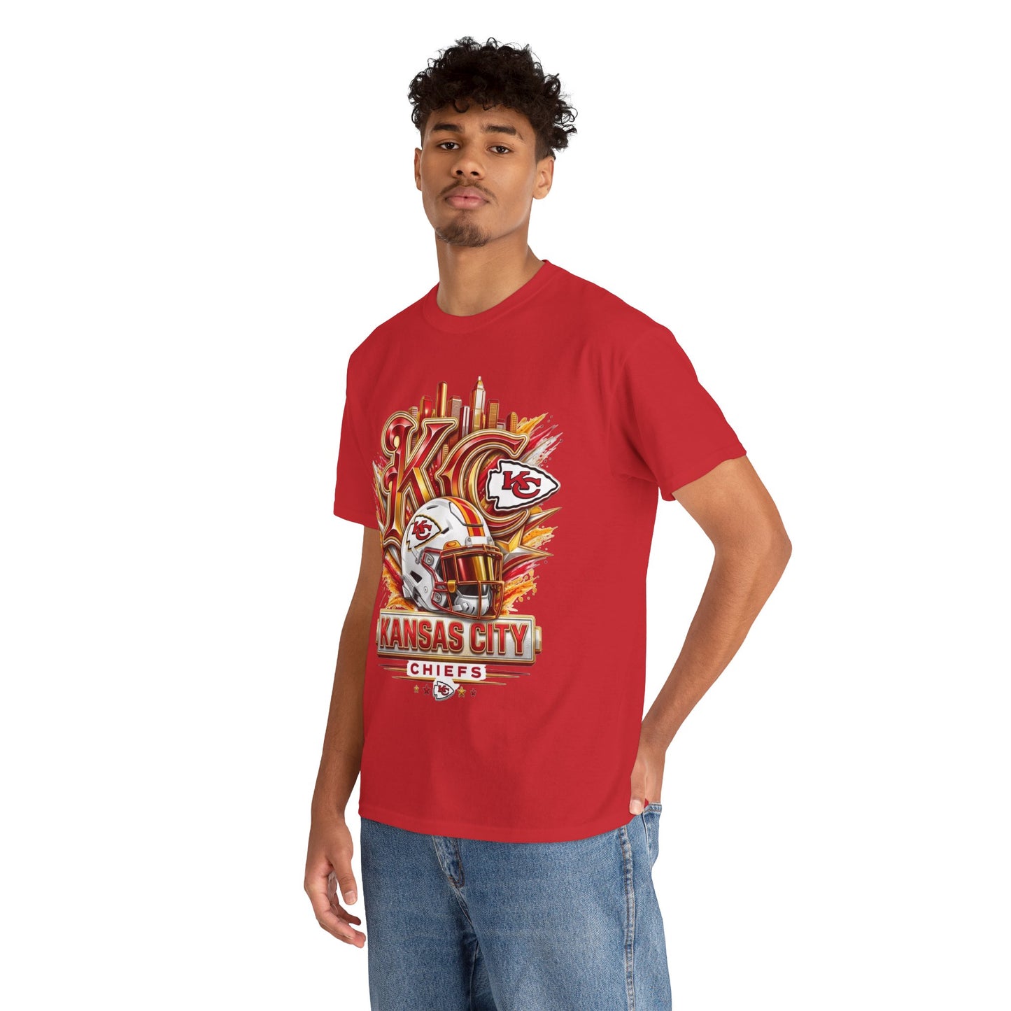 Kansas City Chiefs Football T-Shirt – KC Helmet Skyline Fan Tee