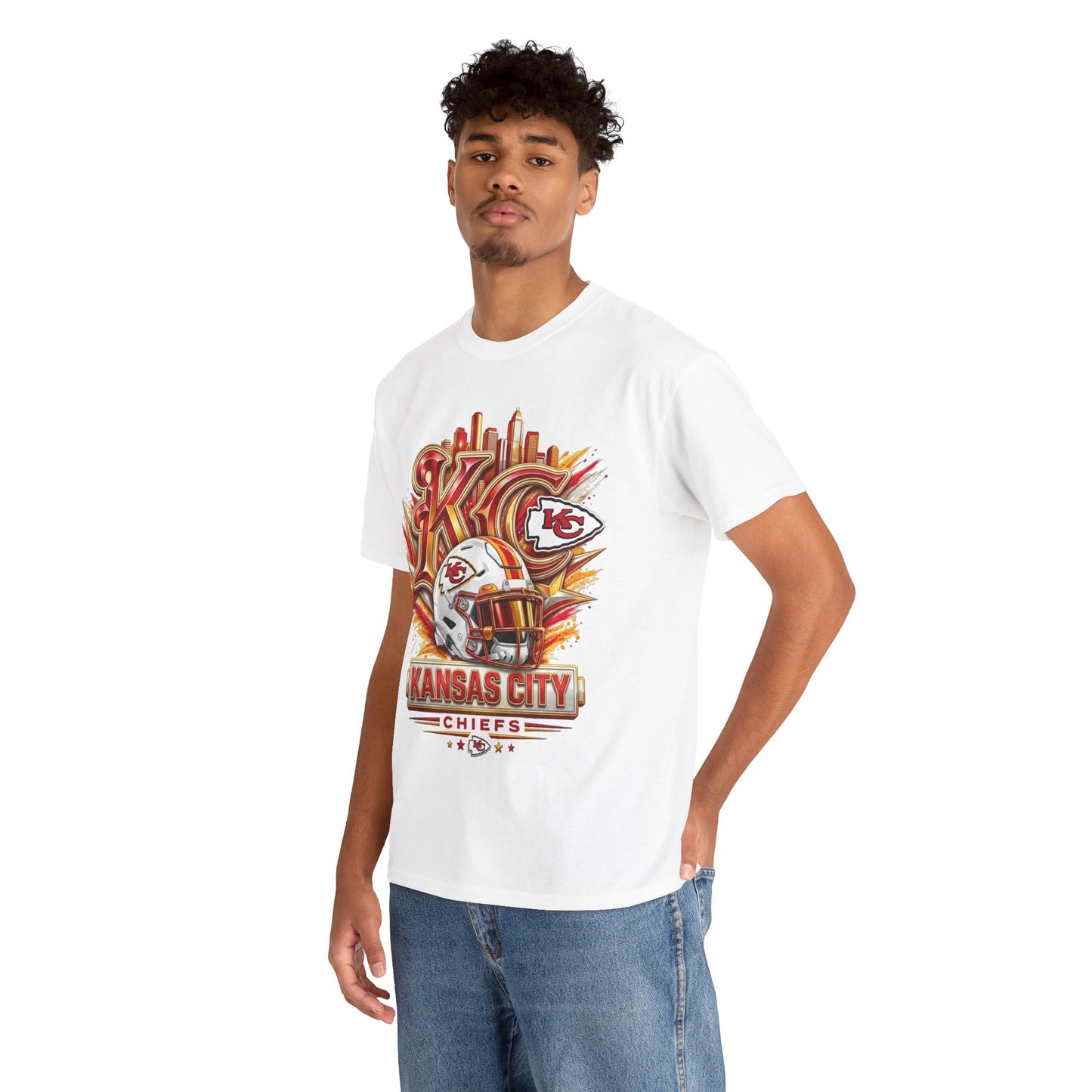 Kansas City Chiefs Football T-Shirt – KC Helmet Skyline Fan Tee