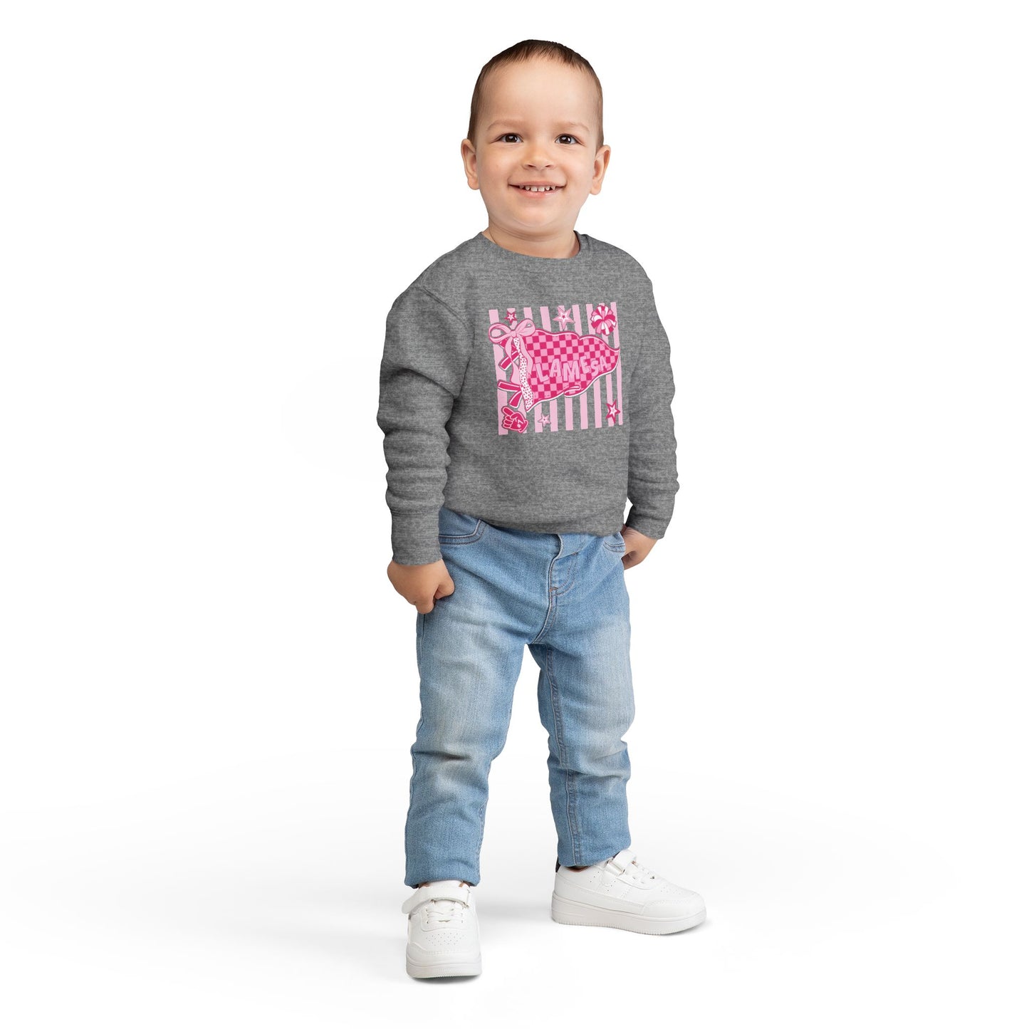 Toddler Sweatshirt — Pink Kawaii Candy Heart Design
