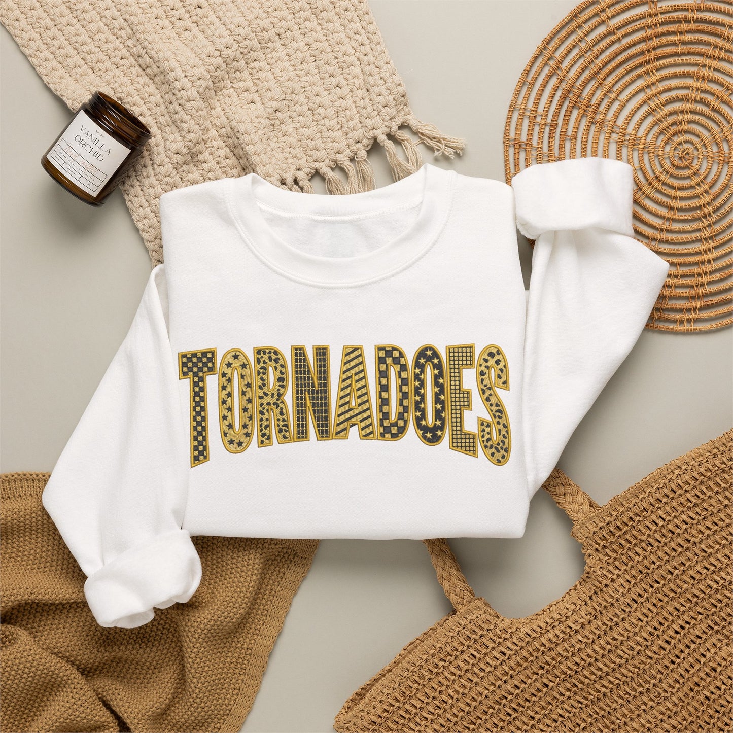 Tornadoes Crewneck Sweatshirt - Leopard Print Team Logo