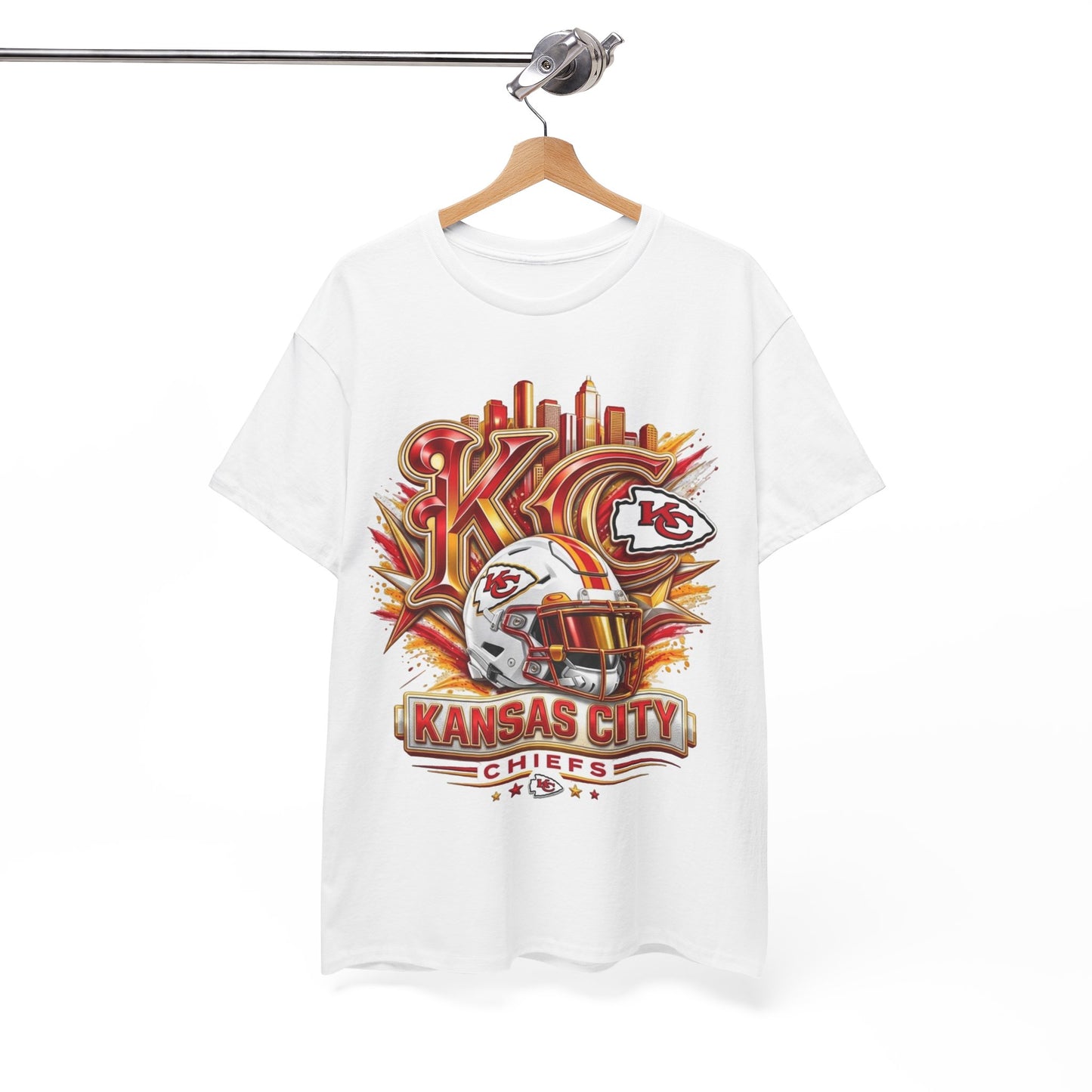 Kansas City Chiefs Football T-Shirt – KC Helmet Skyline Fan Tee