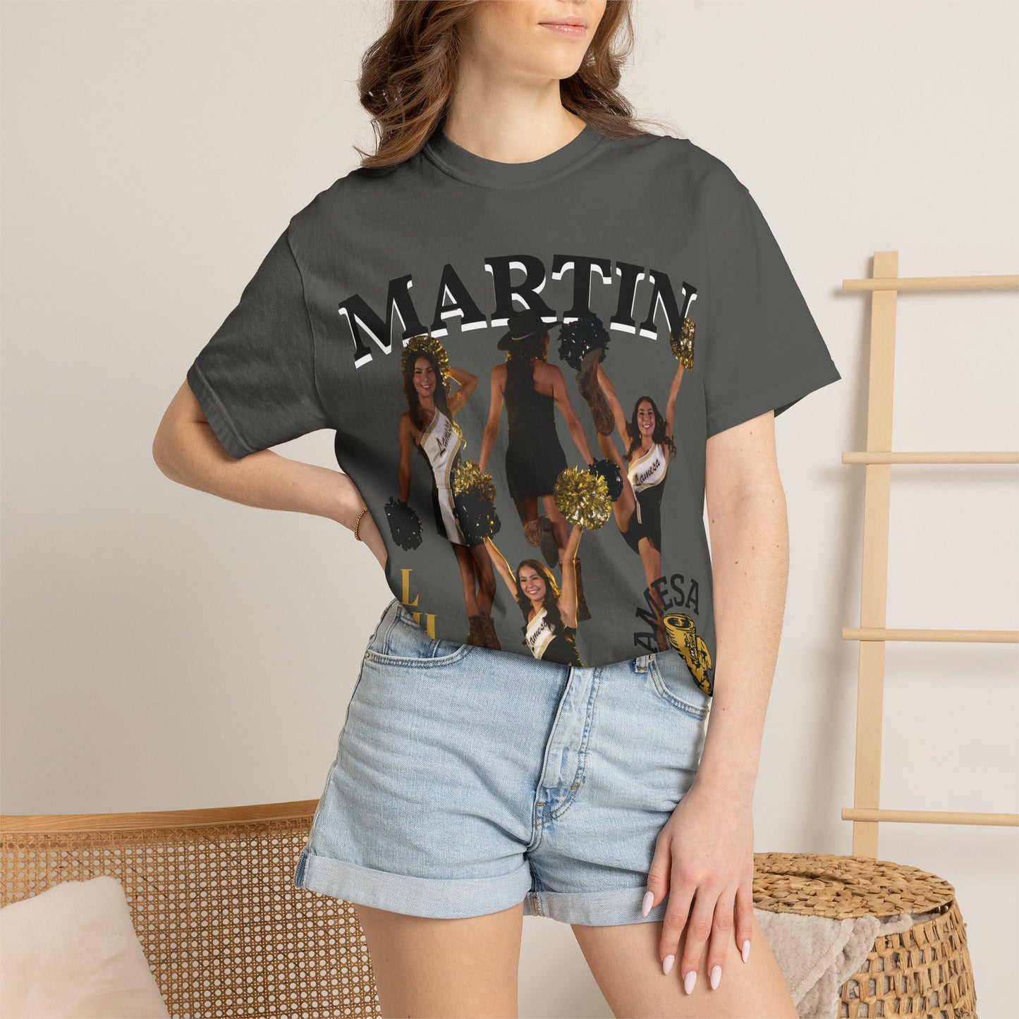 Cheerleader Photo Graphic T-Shirt — "Martin" Lamesa High School Spirit Tee