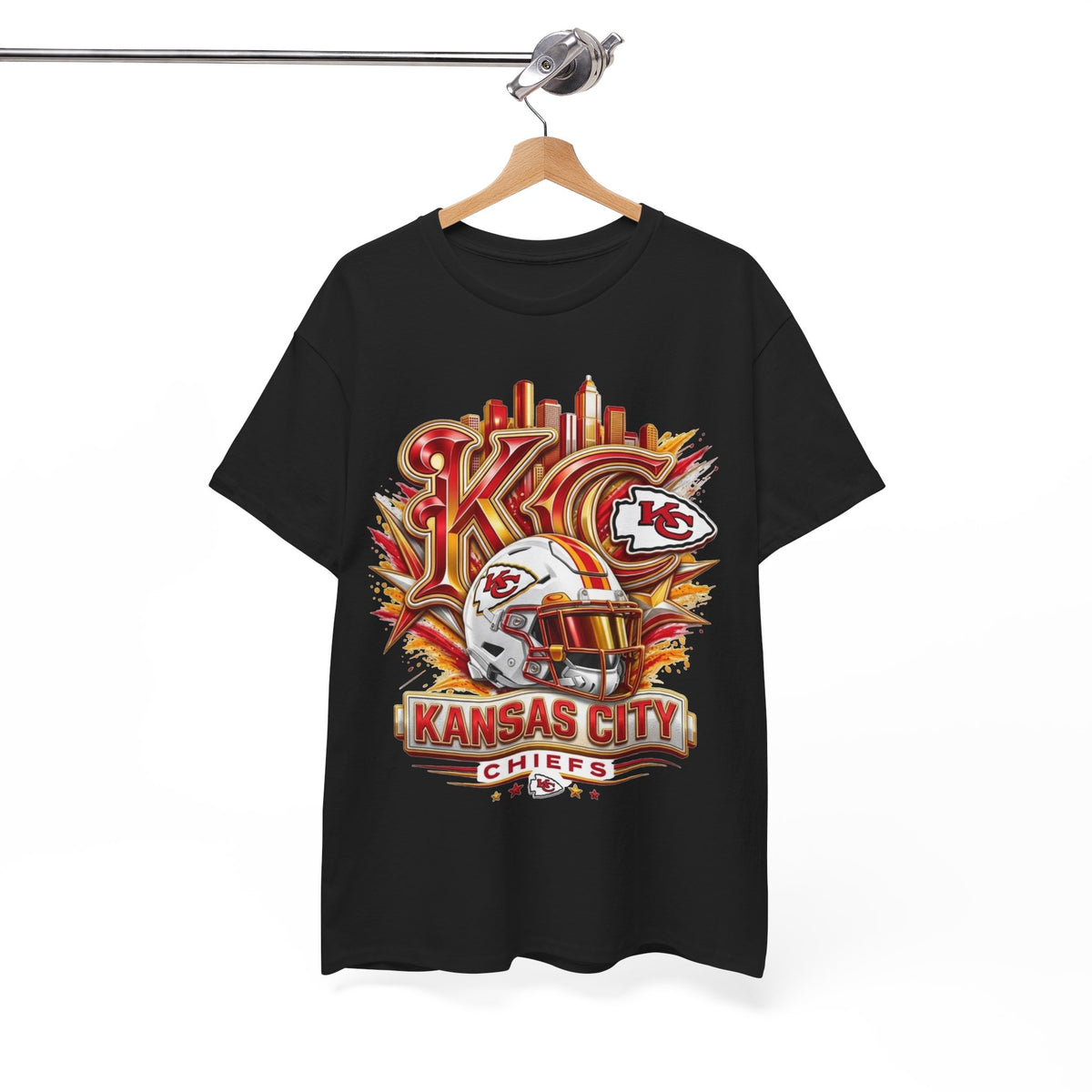 Kansas City Chiefs Football T-Shirt – KC Helmet Skyline Fan Tee
