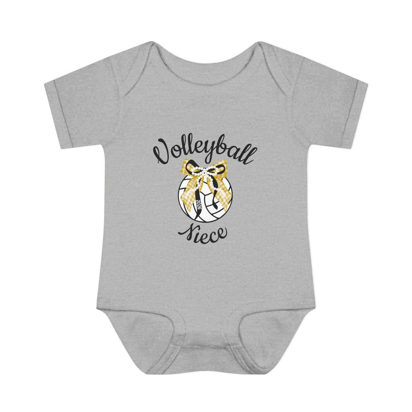 Volleyball Mom Baby Bodysuit — "Volleyball Rico" Floral Ball & Custom Name Number