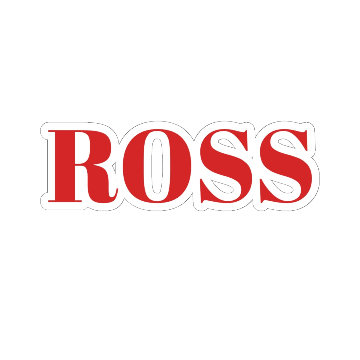 ROSS Red Lettering Kiss-Cut Sticker — Name Decal for Laptops, Water Bottles & Personal Gear