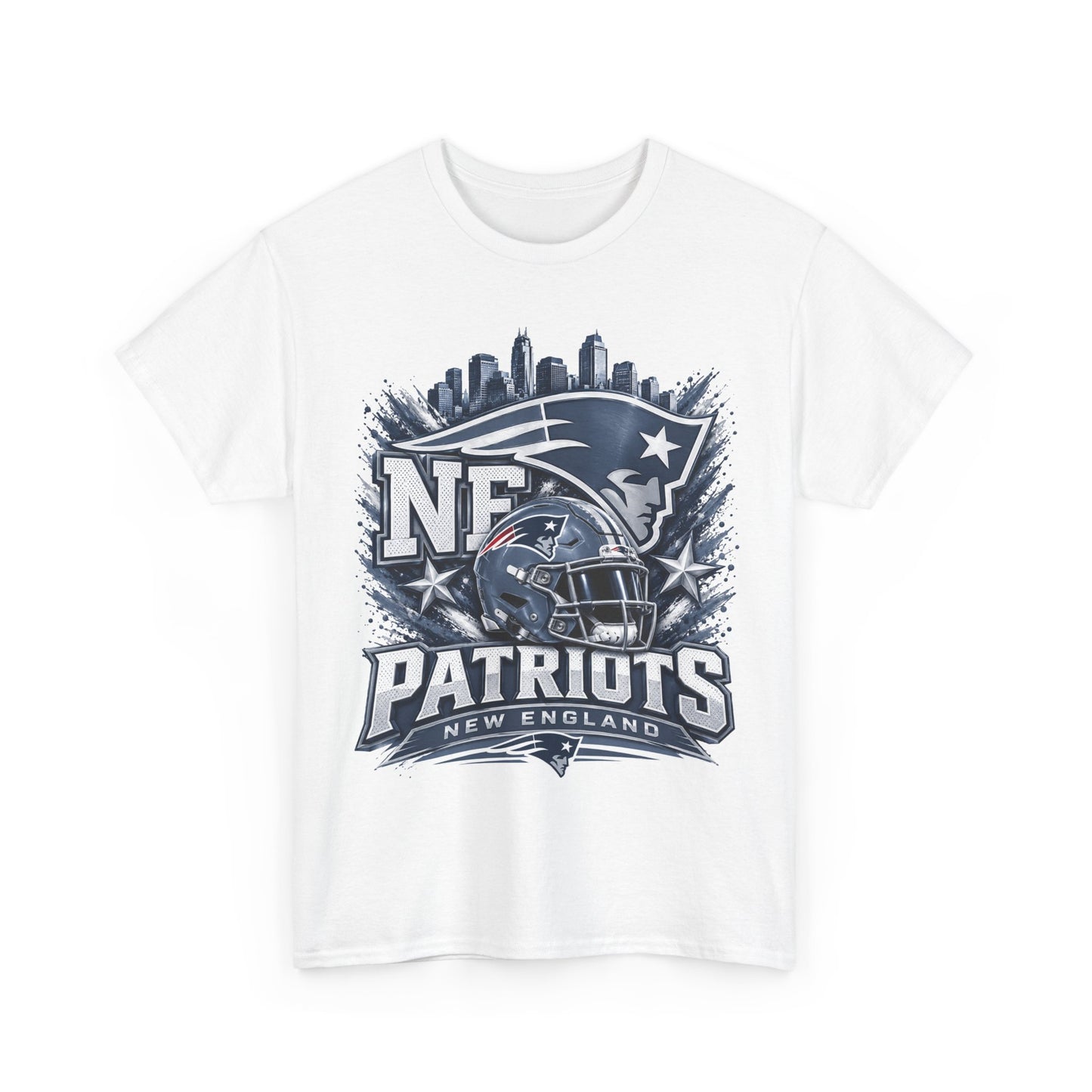 Patriots Helmet Skyline Tee — New England Football Fan Shirt