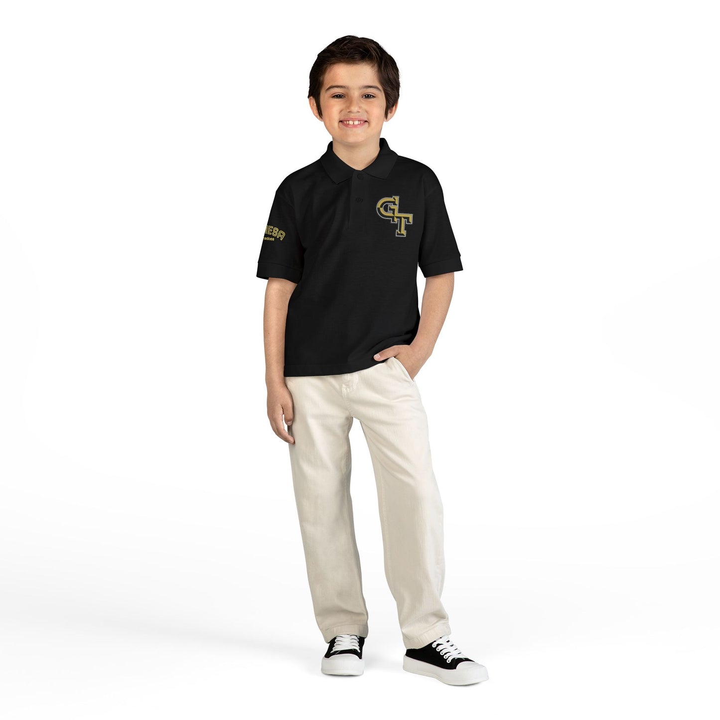 Youth Polo Shirt — Classic White DryBlend® Jersey