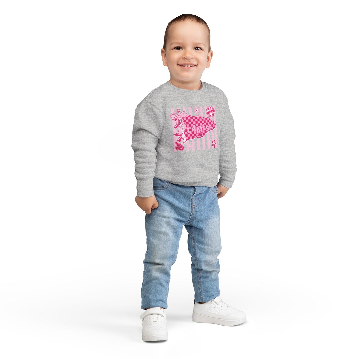 Toddler Sweatshirt — Pink Kawaii Candy Heart Design