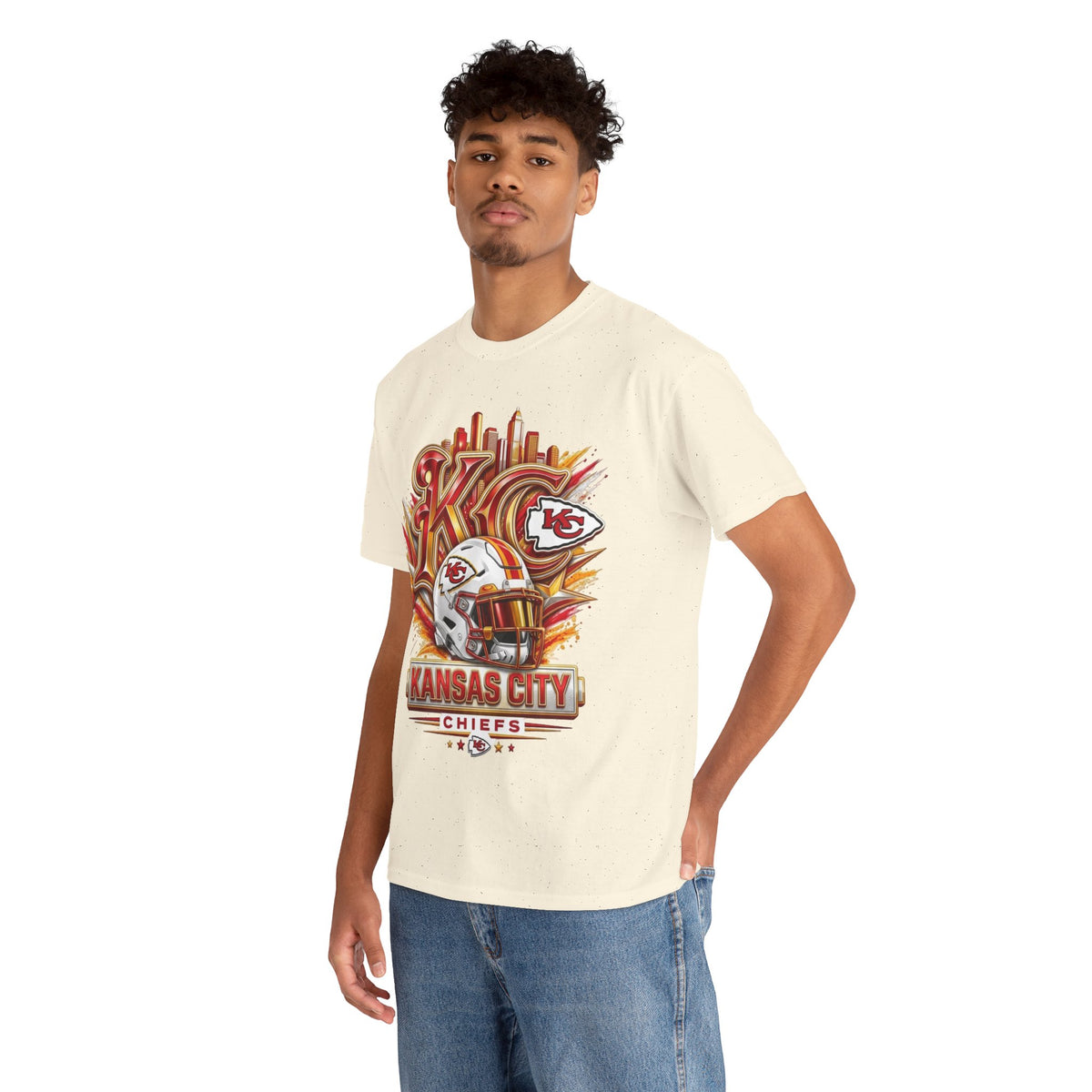 Kansas City Chiefs Football T-Shirt – KC Helmet Skyline Fan Tee